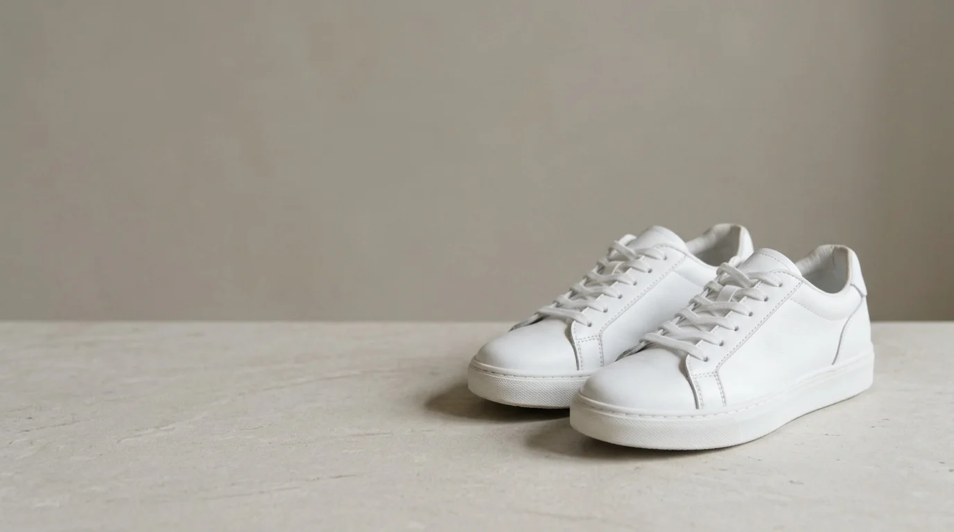 Actual Whisk AI banner test output with both sneakers on the right and open space on the left